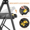 TOOLF Step Ladder, Sturdy Steel Step Stool with Anti-Slip Wide