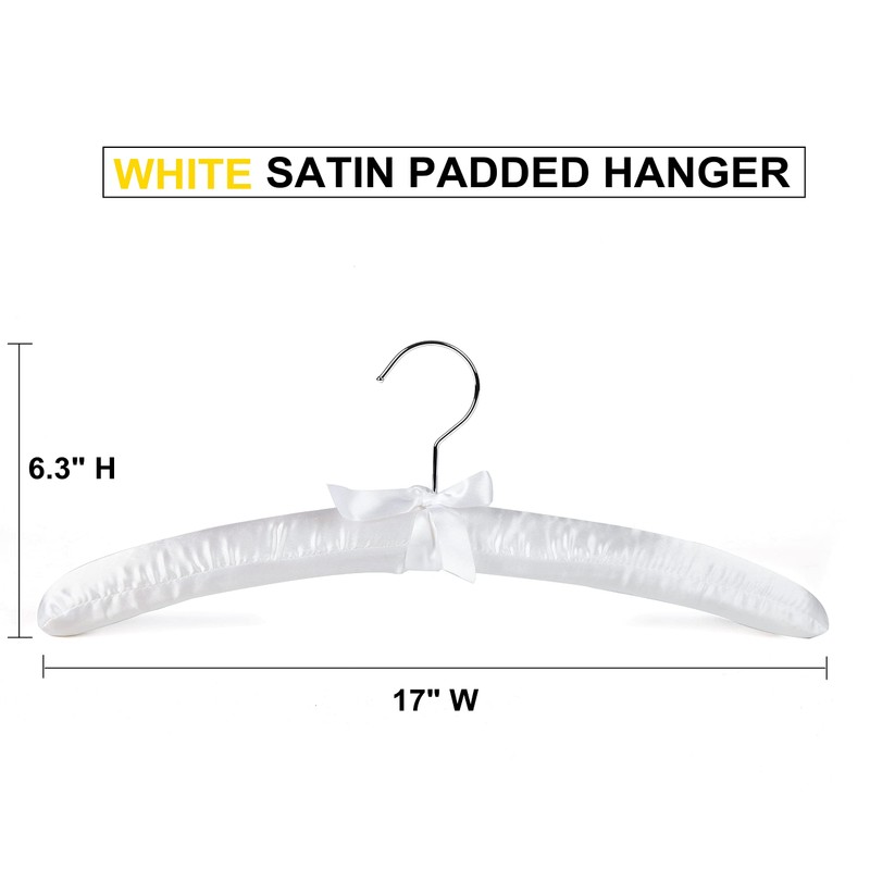 Amber Home 10 Pack 17 Inch Large White Satin Padded