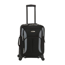 Rockland Pasadena Softside Spinner Wheel Luggage, Black/Gray, Carry-On 20-Inch