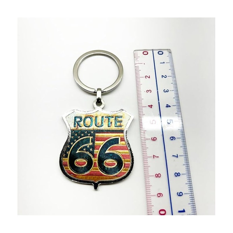 [49ers] Route 66 ROUTE66 Metal Key Ring, American Souvenir, American