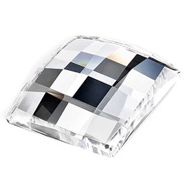 Crystal, Preciosa Czech MC Chessboard Square Maxima Flatback Stones Style #438-23-301 Silver Foiled, Size 12x12mm ~ 12pcs