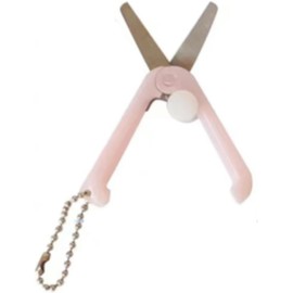 Pink Mini Folding Scissors Portable Foldable Travel Scissors Paper Cutter Pocket Paper Rope Craft Shredder Scissors Stationery Push-Pull Office Supplies