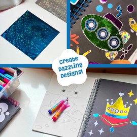 DINO MINI Foil4Fun - Foil Art for Kids - Craft Kits for Kids Ages 4-8 - Includes 16 Foil Art Pages and 16 Coloring Pages - Screen Free Birthday Gifts - Airplane and Travel Activities (Under The Sea)