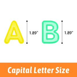 PreTrans 52 Pcs Plastic Capital Letters – 2 Sets of Capital Letters - Perfect Light Table Manipulatives for Early Learning and Play