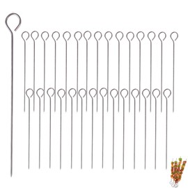 30 PCS Kebab Skewers for Bbqs, 20cm*1.8mm Smooth and Durable Surface BBQ Skewers, Unique Design BBQ Sticks Kebab Sticks Suitable for Barbecue Oven and Outdoor Cooking