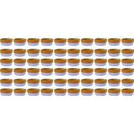 60 ointment containers, cream containers, flat ointment jar, 12 ml capacity with orange lid, made in Germany