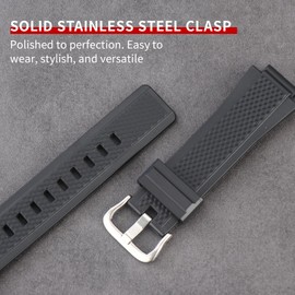 Soft Silicone Replacement Strap for Casio GST-B200 Men's Strap Watch Accessories (Black)