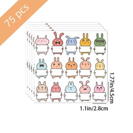 75 Pcs Name Tags Name Tags Stickers Cartoon Cute Rabbit Blank Labels Writable Stickers for Kids