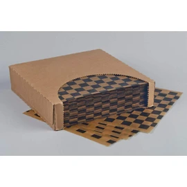12x12 Waxed Natural Kraft Sheet, Black Checkered, Basket Liner or Sandwich Wrap, 1000 Sheets Per Box, Brown Paper Goods 7B4NK-BK