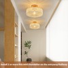 Zswanbei Rattan Light Fixtures Ceiling Flush Mount Boho Chandelier Bedroom
