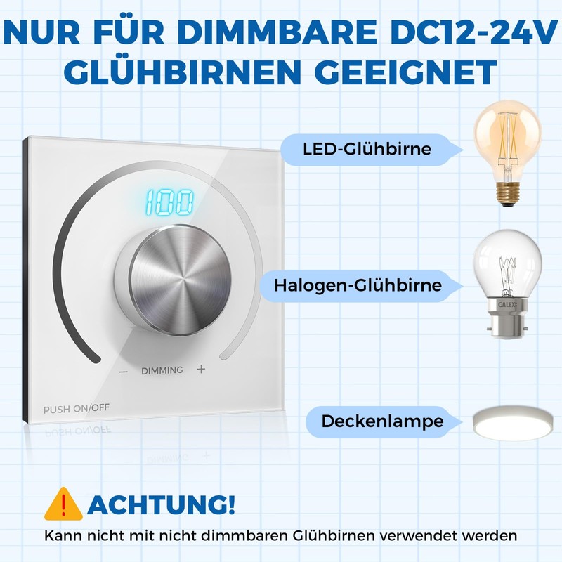 BrightArk DC 12 V Dimmer Switch PWM LED with Digital