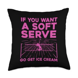 Volleyball Gift Beach Volleyball Player Team Stuff Men Women Volleyball Player College Coach Throw Pillow, 18x18, Multicolor