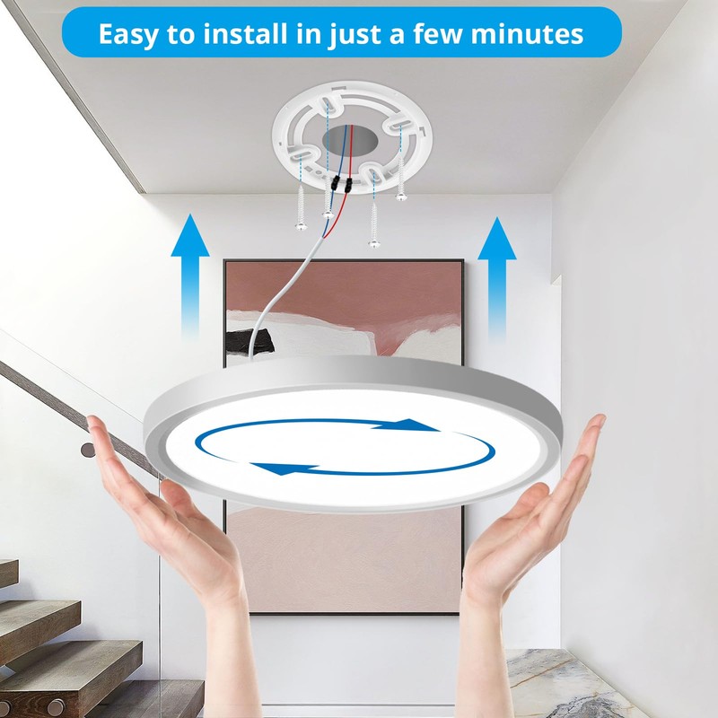 OPPEARL LED Ceiling Light with Radar Motion Sensor, 24 W