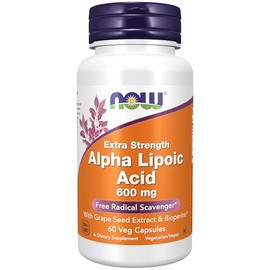NOW - Suplementos, ácido alfa lipoico 600 mg con extracto de semilla de uva y Bioperine®, fuerza extra, 60 unidades (paquete de 1) - Top...