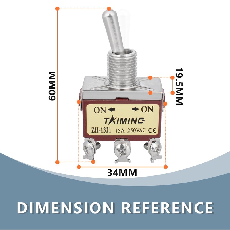 Innfeeltech 3 Pcs Toggle Switch, 20A,125V, 1321 DPDT, 6 Terminal,