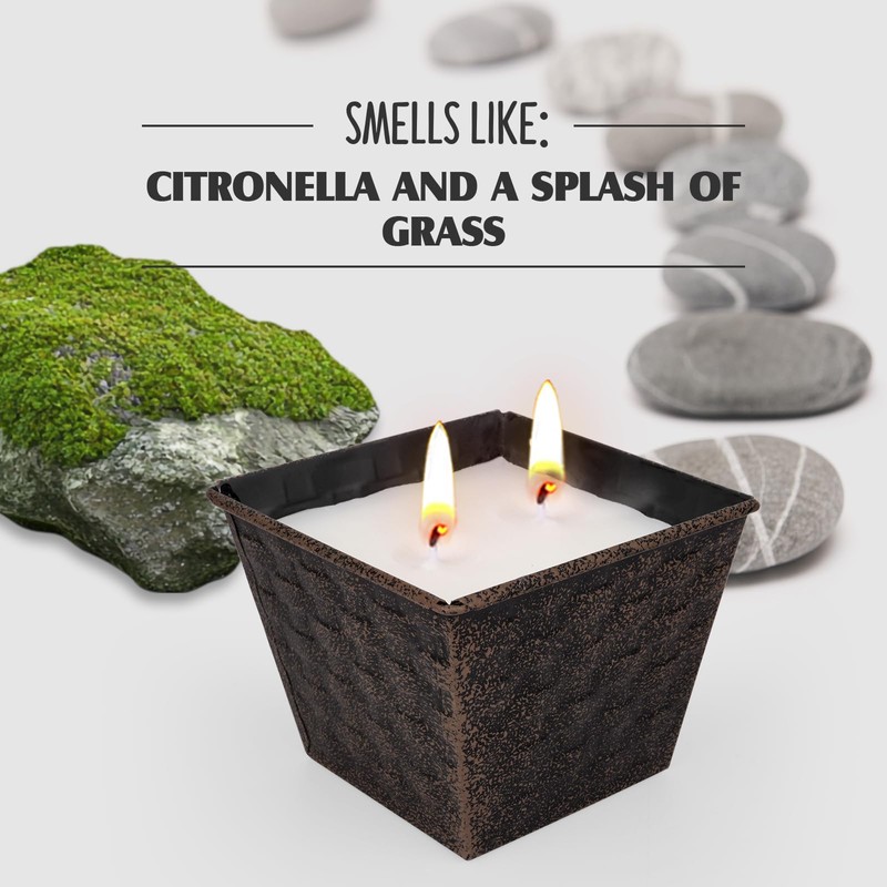 Citronella Candles Outdoor – 2 Pack, 12oz Each, Large Double-Wick