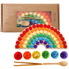 OESSUF Wooden Peg Board Beads Game Wooden Clip Beads Game Color Classification Fine Motor Skill Montessori Educational Toys