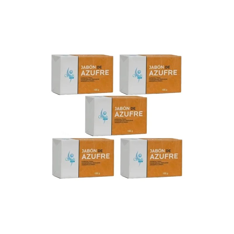 Jabones Azufre Sheló Nabel Antiacné 100g Pack 5 Piel Mixta