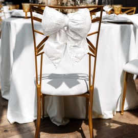 KI Store Pack of 2 Christmas Bows White Large 41 cm Velvet Bows & Ribbons Tree Decoration