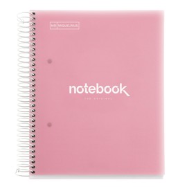 Miquelrius Spiral Bound Plastic Notebook, 160 Sheets, 8 Colours, Squared