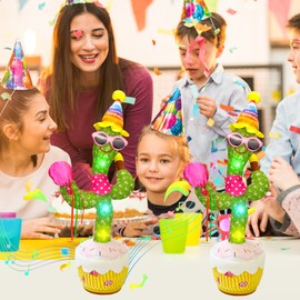 seOSTO Talking Dancing Birthday Cactus Plush Toy, Dancing Cactus Birthday Toy, Electronic Plush Doll Gifts for International Children's Day Gifts, Birthday Gift