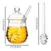 Lawei Glass Honey Jar with Dipper and Lid, 10 OZ