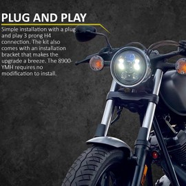 Eagle Lights 5 3/4" Black LED Headlight for Yamaha XVS650, Bolt, Raider, Road Star, Stryker Models