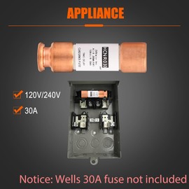 Wells 30AMP Waterproof AC Disconnect Box (No Included Fuse) 120/240VAC Fuse Disconnect Outdoor Metal Box Pull Out Switch for Home and Light Commercial Air Conditioning