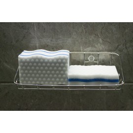 LTWHOME Stainless Steel Suction Soap Sponge Holder with 4 Cleaning Sponges for Kitchen, Bathroom (Pack of 6)