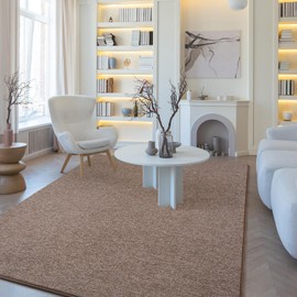 Amearea Modern Soft Area Rug, Chic Color Washable Rugs for Living Room, Home Decor Fluffy Carpet, Cute Accent Kids Rugs for for Bedroom Nursery Dorm Indoor Room Decor, Brown White, 5x8 Feet