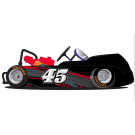 FireStorm Red Nitro Go Kart Side Wrap and Numbers Decals Kit Go Kart Wraps