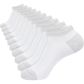 KOOOGEAR 5 Pairs Mens Womens Ankle Bamboo Socks Low Cut Wicking Breathable Trainer Socks for Summer Sports (UK, Numeric, 4, 8, Regular, Regular, 5 Pairs White)