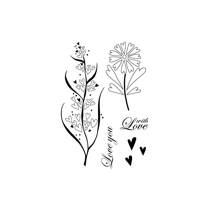 Woodware Jane Gill-Rustic Hearts-Clear Magic Stamp, 10 x 13.5 cm