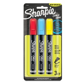 Sharpie Chalk Marker, Wet Erase Markers, Assorted Colours, 3 Count