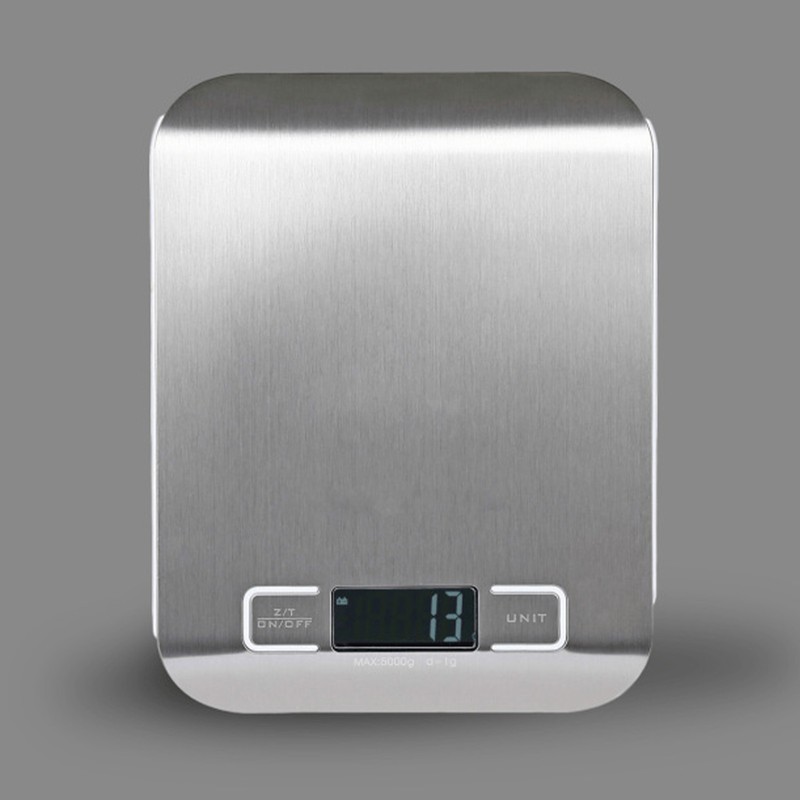 Kitchen Digital Scale Stainless Steel 10kg Waterproof White Backlight LCD