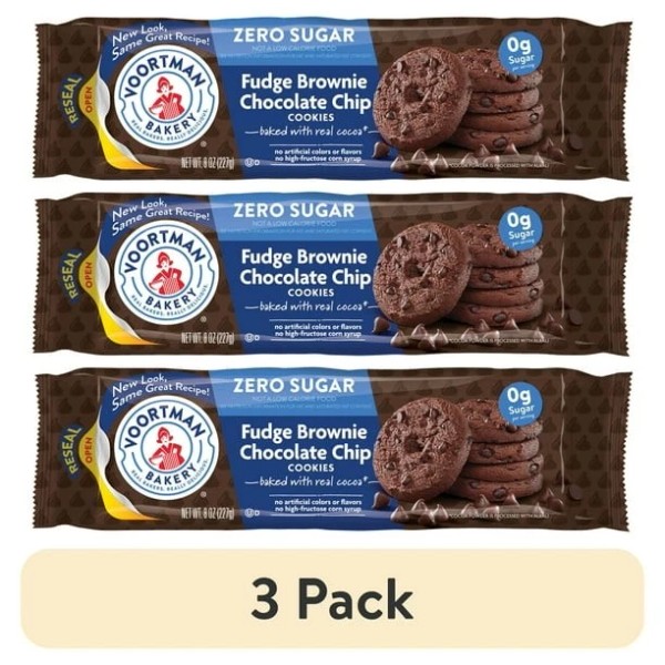 Voortman 3 Pack Voortman Zero Sugar Fudge Brownie Chocolate Chip