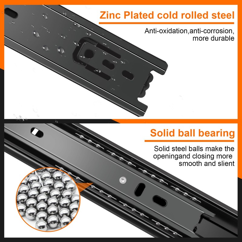 12 inch Drawer Slides 4 Pairs (8pcs) 3 fold Full