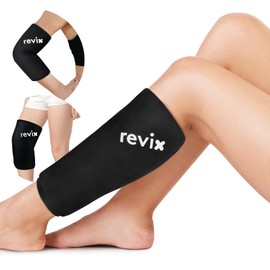REVIX Shin Compression Sleeve for Calf Ice Wrap for Legs, Reusable Ice Pack for Elbow, Arm and Knee Discomfort, Hot Cold Therapy for Post-Workout Recovery, 360° Full Coverage