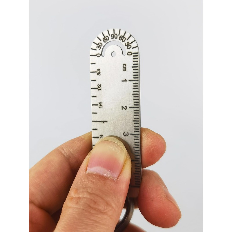 Airgoesin 1 Portable Titanium Ruler, Micro Ruler, Keychain Titanium Key