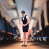 SOUFORCE 1/18 Scale Scene Props Figure Stewardess with Blue Suit