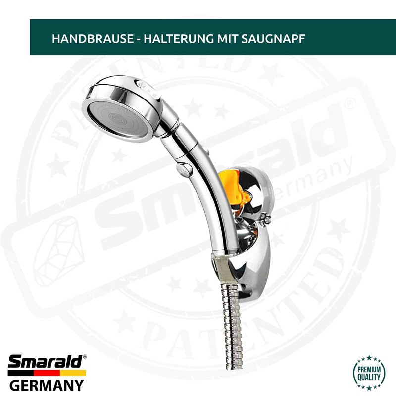 Hand Shower Holder with Suction Cup Flash Mounting by Smarald®