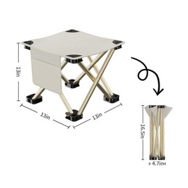 SZRUNZHU 2 Pack Portable Foldable Foot Stool,Compact Camping Foldable Chairs, Camping Stool with Carry Bag 400 lbs max Load (Khaki) Convenient for Travel Chair for Camping，Fishing Hiking，BBQ，