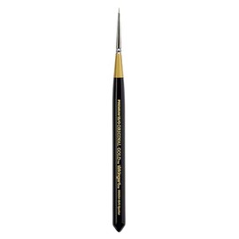 KINGART Premium Original Gold 9650M-18/0 Micro Detail SPOTTER - Mini THICK HANDLE Series Artist Brush, Golden Taklon Synthetic Hair, for Acrylic, Watercolor, Oil and Gouache Painting, Size 18/0