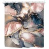 Riyidecor Marble Abstract Shower Curtain for Bathroom Decor 60Wx72H Navy