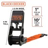 BLACK+DECKER BD1005 Black/Orange 1" x 10' Ratchet Tie Down Straps