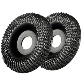 Wood Grinding Disc for Angle Grinder, 125 mm, Rasp Disc, Wood Carving Disc, Chainsaw Disc, Tungsten Carbide Wood Grinding Discs for Shaping (Black, Pack of 2)