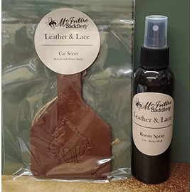 McIntire Saddlery Ear Tag Car Air Freshener and Room Spray - Leather & Lace