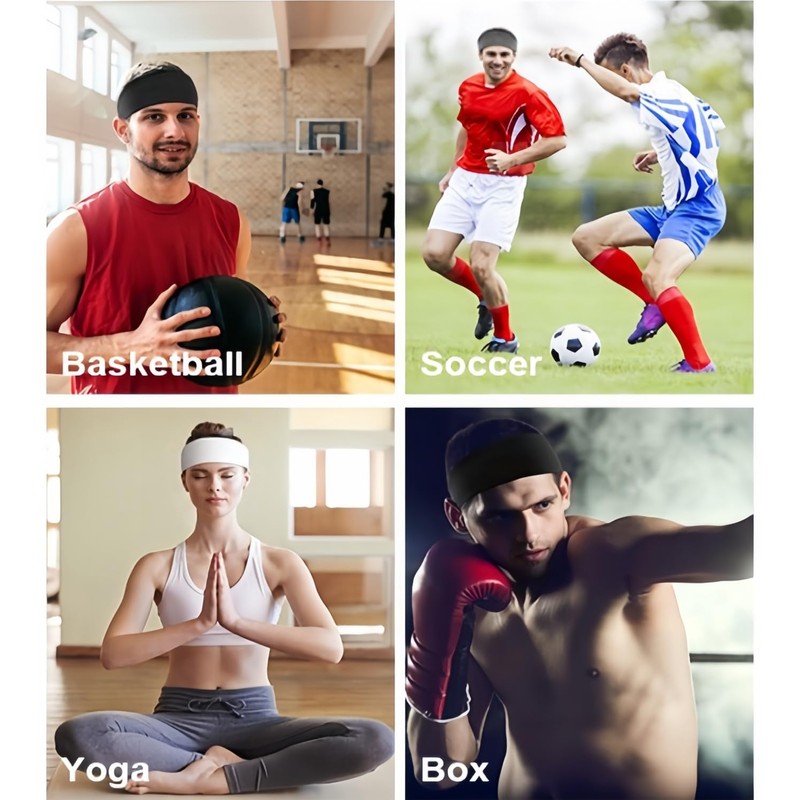 Workout Headbands for Men, 6 Pack Mens Running Headband Stretchy