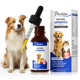 Natural Antibiotics for Dogs - Organic Herbal Supplement Liquid Drops for Immune Support, Allergies Relief, Skin & Coat Health, Digestion, UTIs, Skin Infections & Kennel Cough - All Breeds & Ages