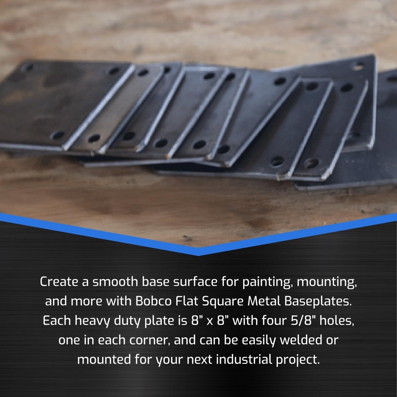 Bobco Metals 8”X8” Weldable Square Steel Metal Baseplate - A36